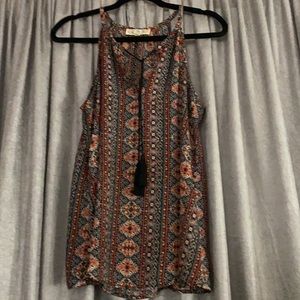 Bohemian print chiffon tank